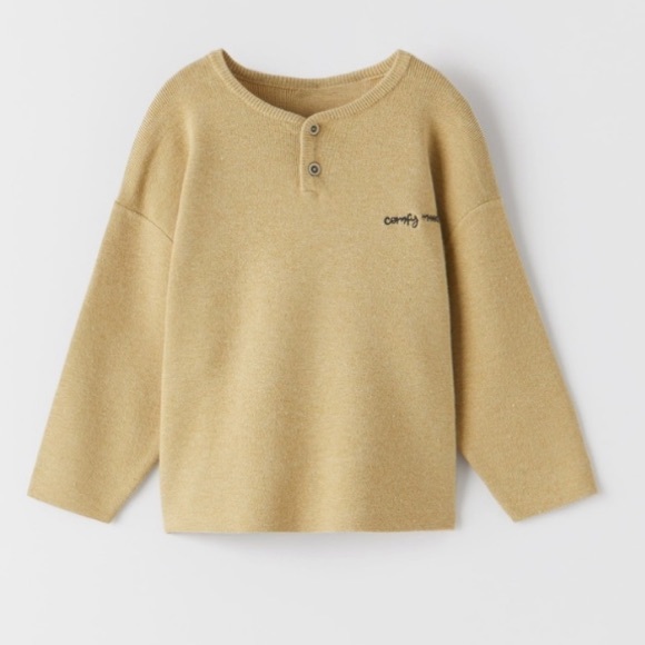ZARA kids knit Henley sweater - Picture 3 of 4